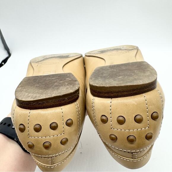Tod's Point Toe Leather Penny Loafers Cream/Tan Size 39 Officecore Y2K Preppy - Picture 10 of 16